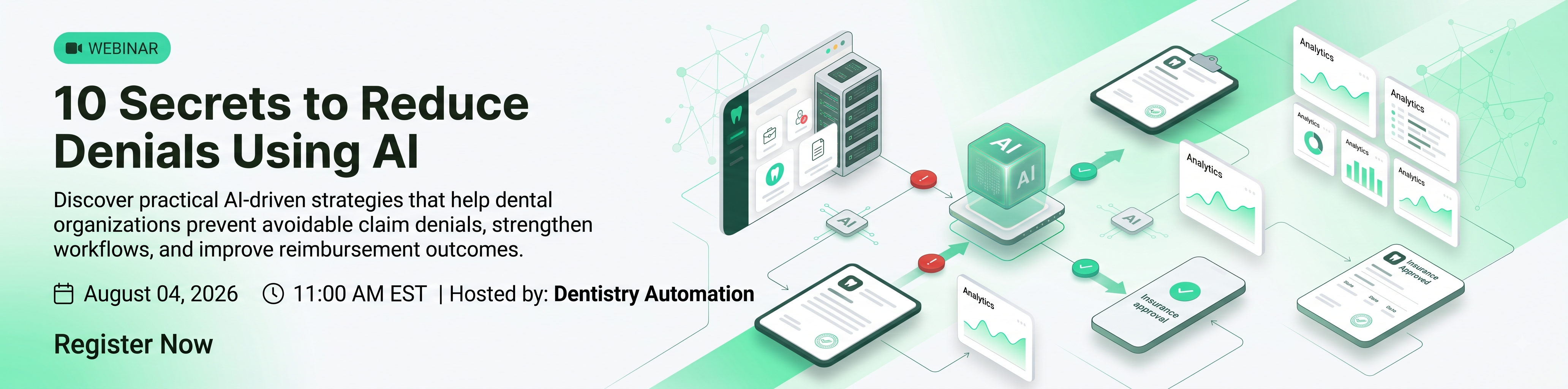 10 Secrets to Reduce Denials Using AI - Webinar on August 04, 2026 at 11:00 AM CST